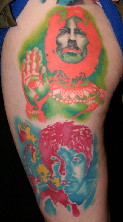 The Beatles art portrait tattoo By Brandon Notch 