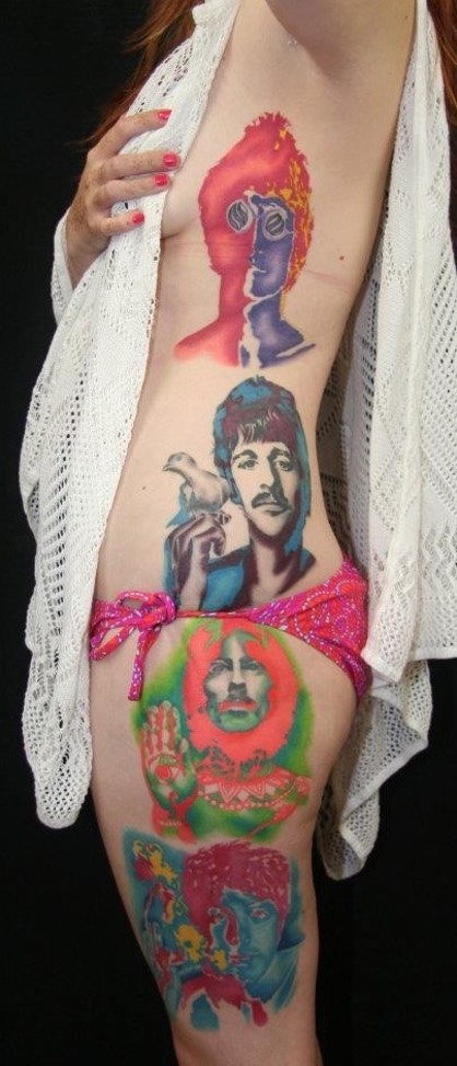  The Beatles art portrait tattoo 