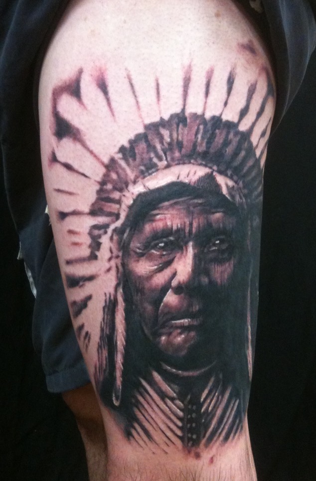  American Indian Chief tattoo by Brandon Garic Notch 
