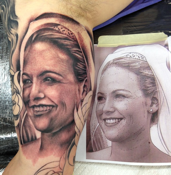  Wedding portrait tattoo  