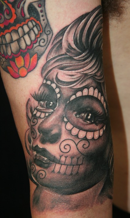  Day of the dead tattoo portrait 