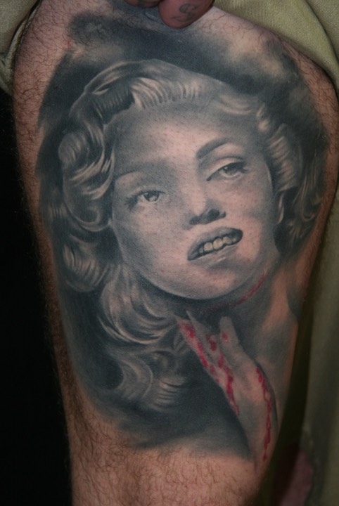  Marilyn Monroe Portrait Tattoo by Brandon Notch 