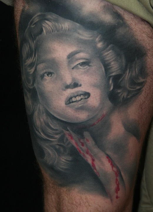  Marilyn Monroe Portrait Tattoo  